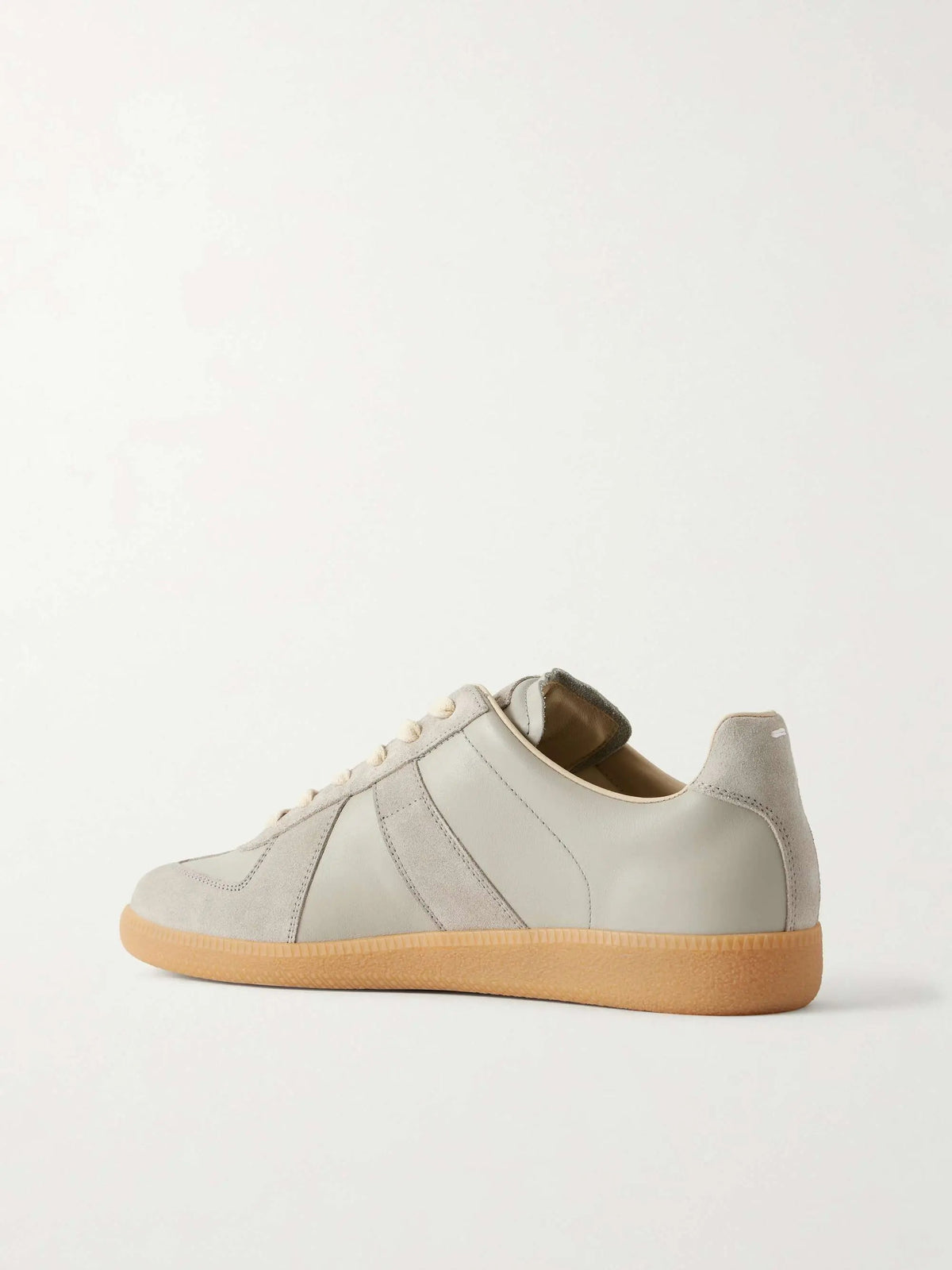 Women's Blue Grey Leather and Suede Sneakers with Gum Sole