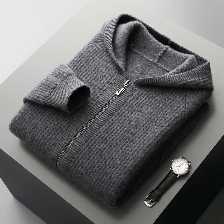 Women's Ribbed Knit Hoodie with Full Zip Front and Pockets
