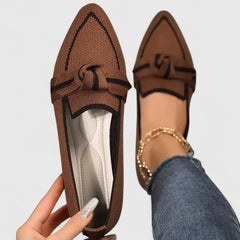 Women's Knot-Detail Slip-On Flats Khaki