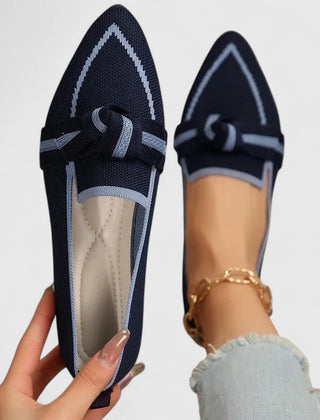 Women's Knot-Detail Slip-On Flats Dark Blue