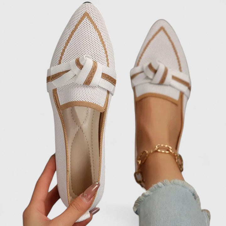 Women's Knot-Detail Slip-On Flats White