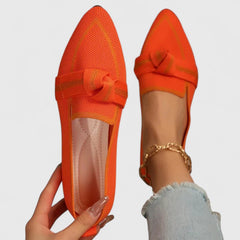 Women's Knot-Detail Slip-On Flats Orange