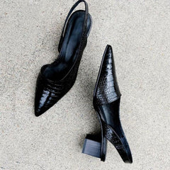 Women's Slingback Block-Heel Shoes detail