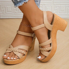 Women's Braided Platform Sandals angle