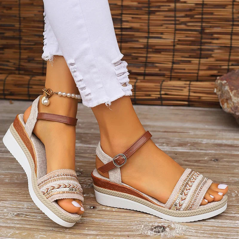 Women's Embellished Wedge Sandals side