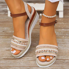 Women's Embellished Wedge Sandals top