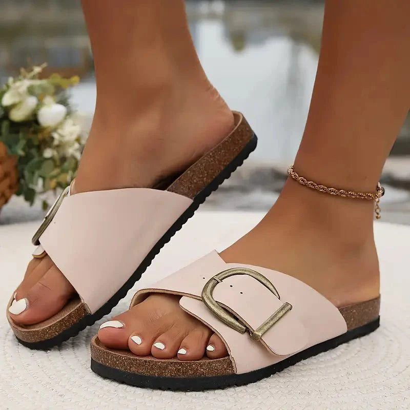Women's Buckle Slide Summer Sandals | Comfortable Supportive Orthopedic Sandals