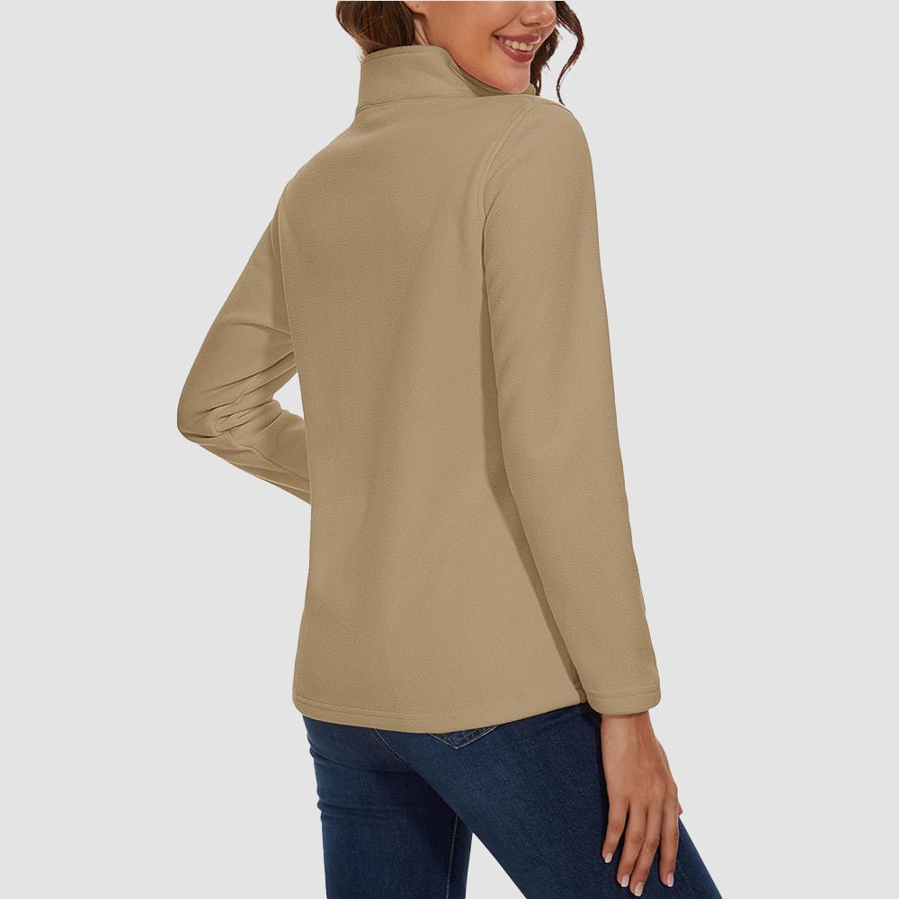 Women's High Collar Half Zip Fleece