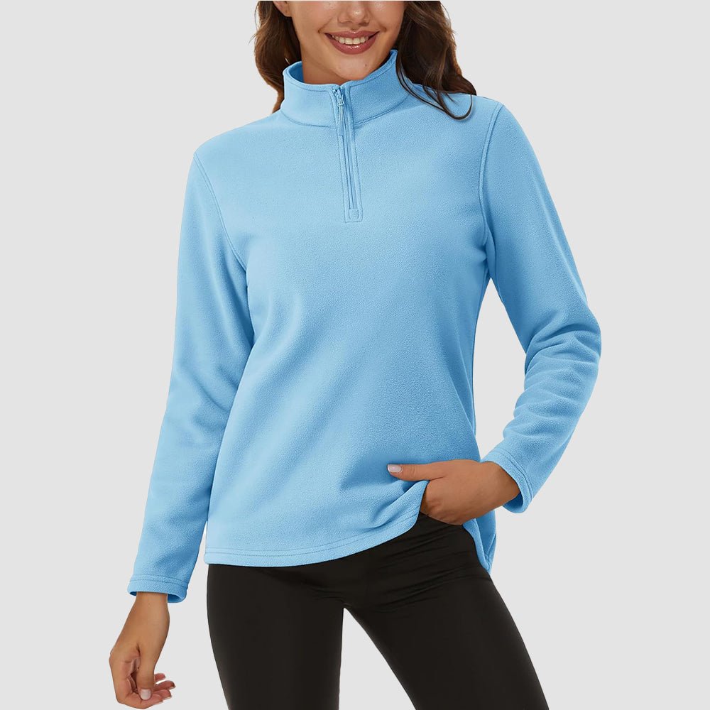 Women's High Collar Half Zip Fleece