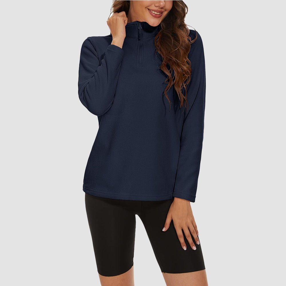 Women's High Collar Half Zip Fleece