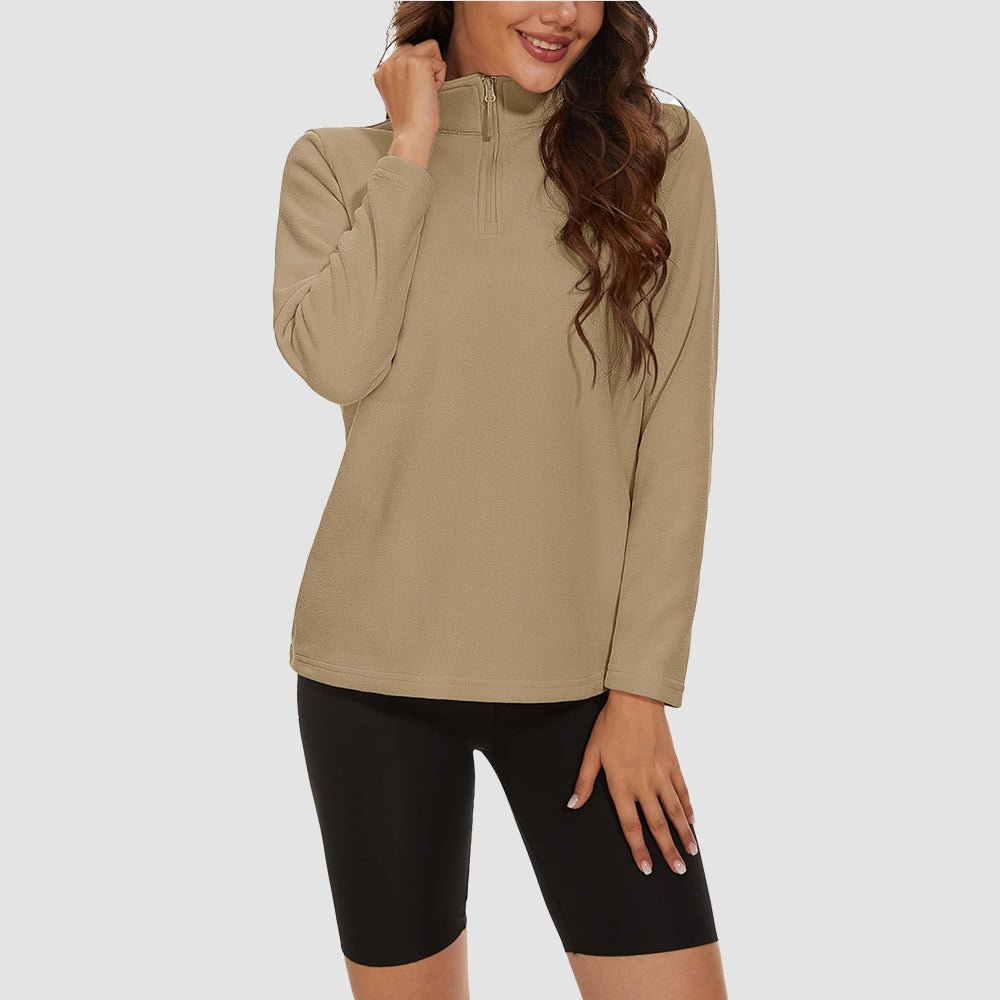 Women's High Collar Half Zip Fleece