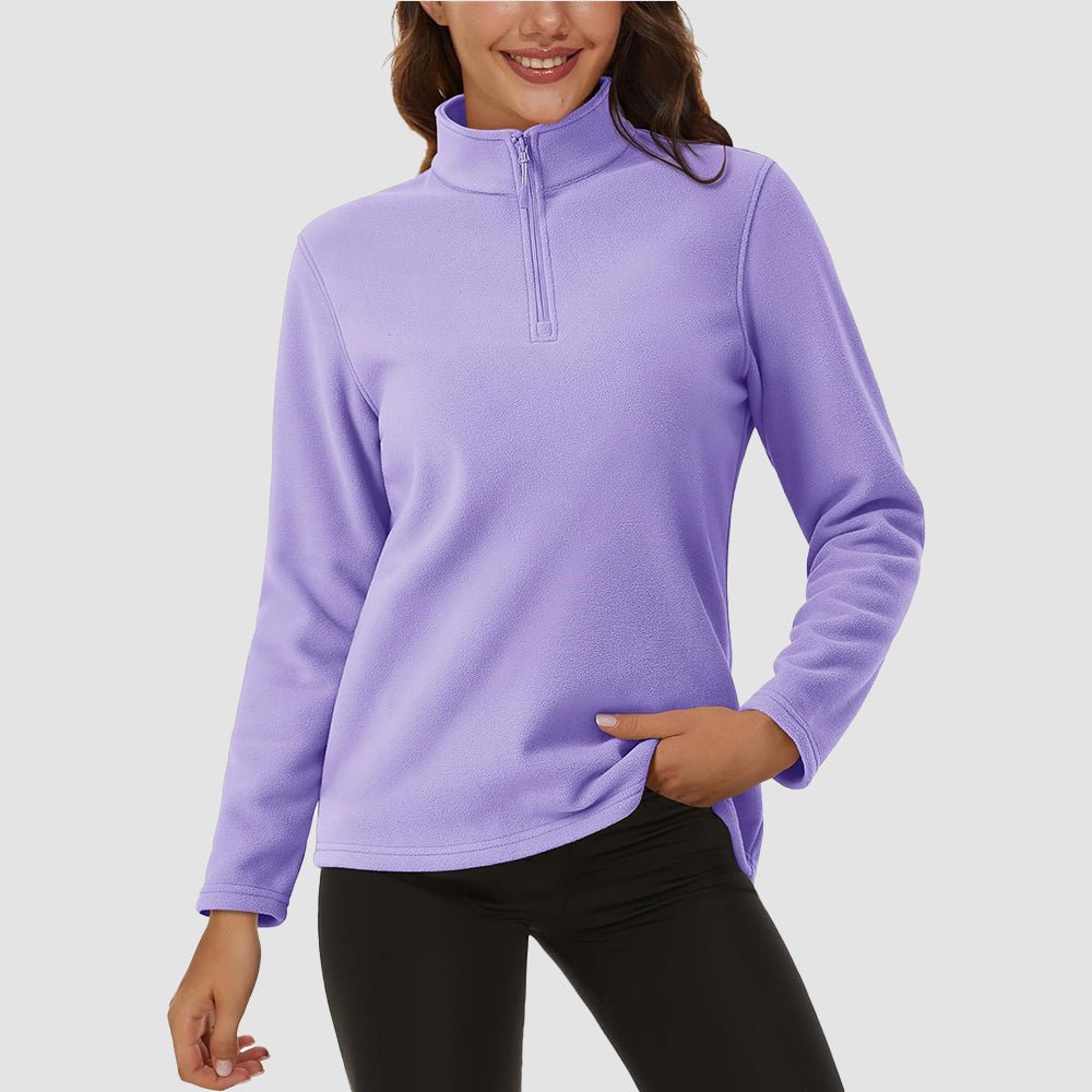 Women's High Collar Half Zip Fleece