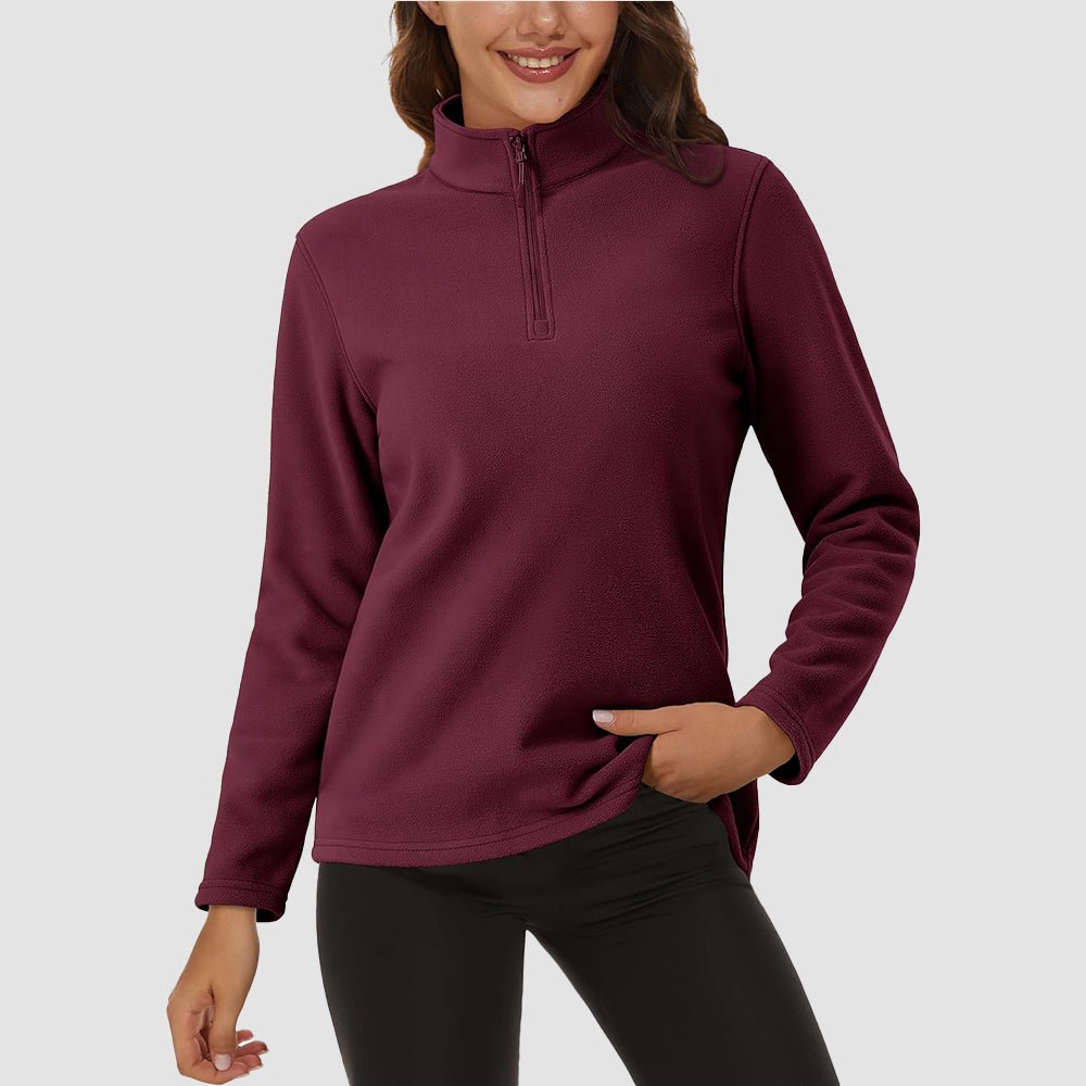 Women's High Collar Half Zip Fleece