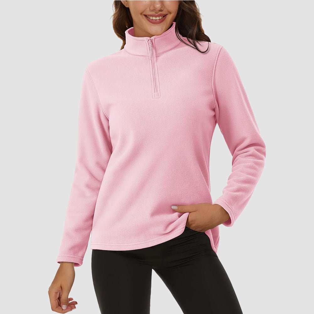Women's High Collar Half Zip Fleece
