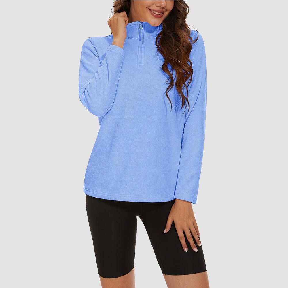 Women's High Collar Half Zip Fleece