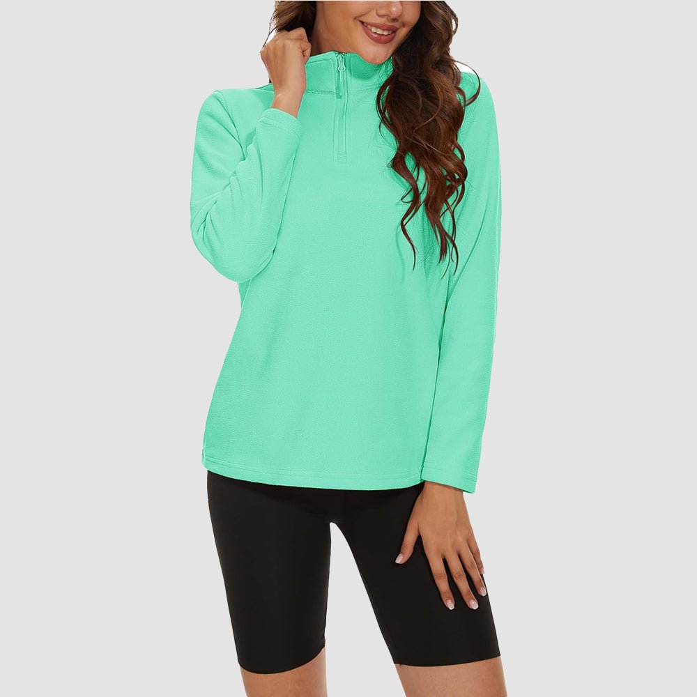 Women's High Collar Half Zip Fleece
