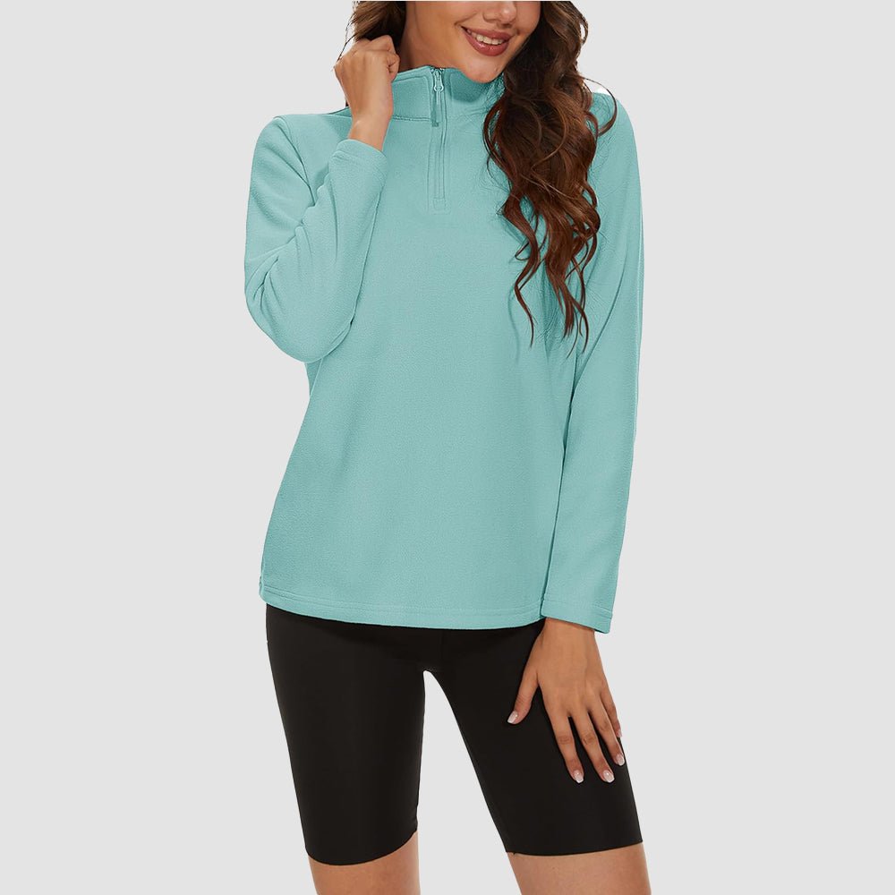 Women's High Collar Half Zip Fleece
