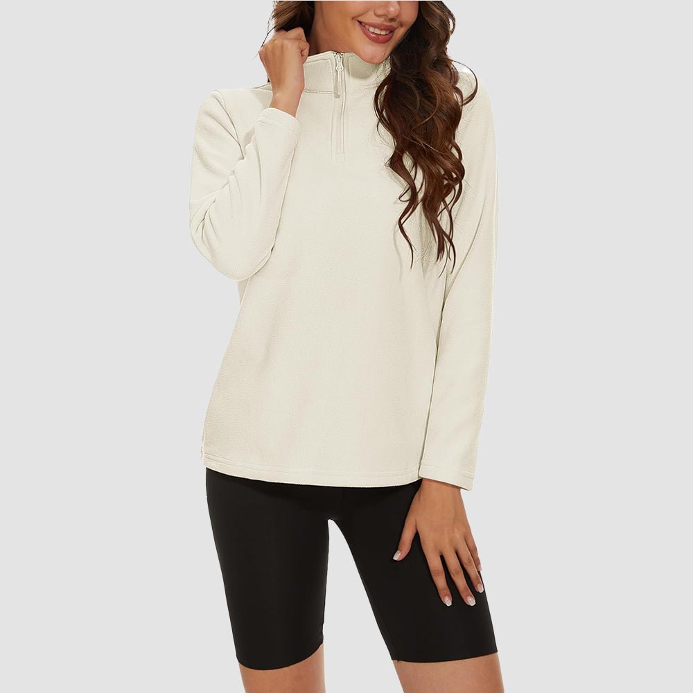 Women's High Collar Half Zip Fleece
