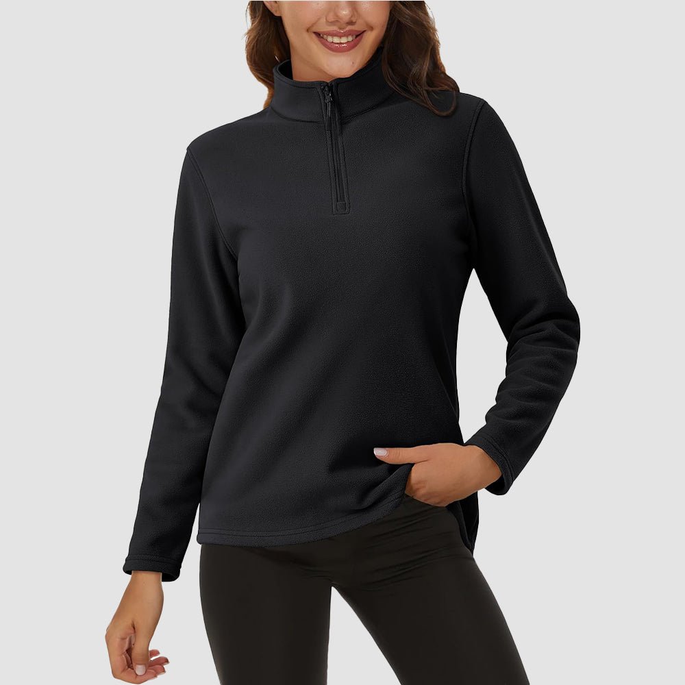 Women's High Collar Half Zip Fleece