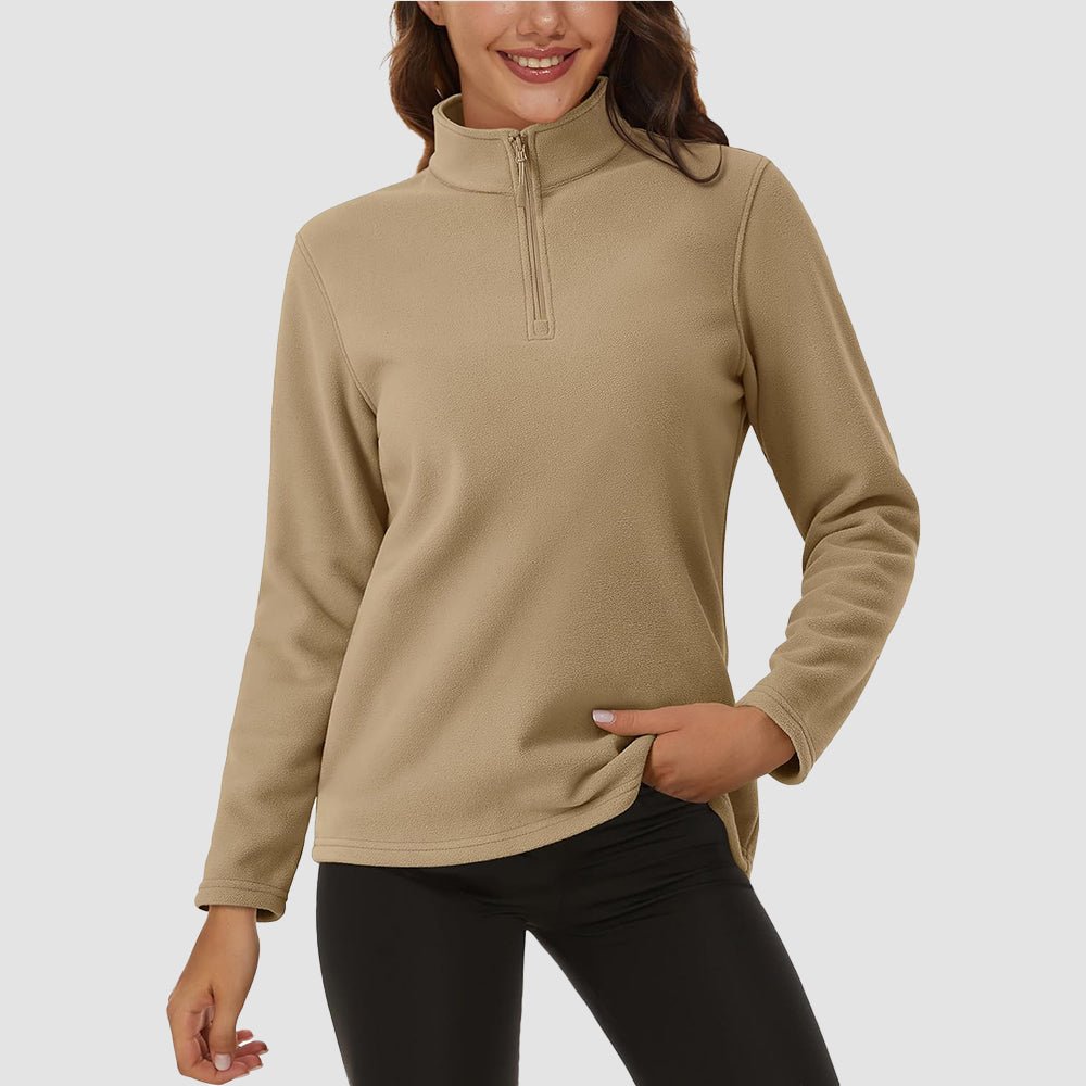 Women's High Collar Half Zip Fleece