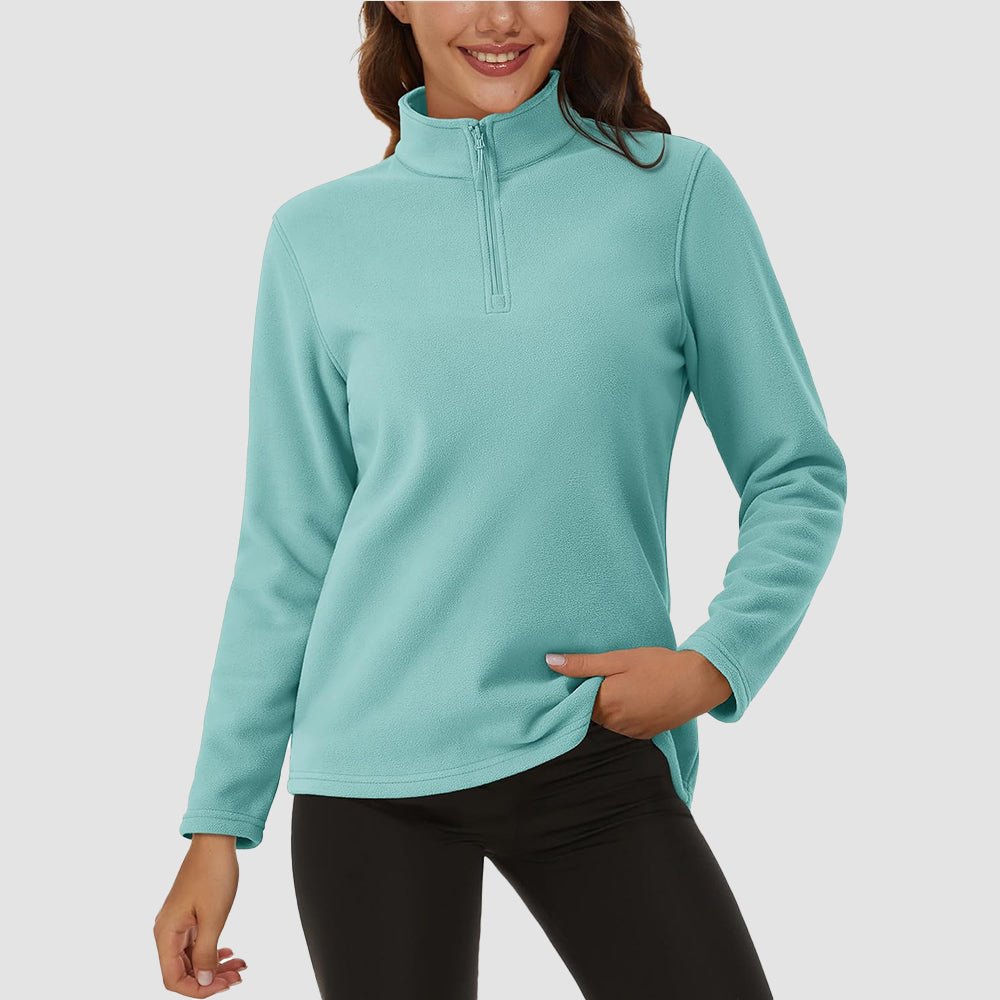 Women's High Collar Half Zip Fleece