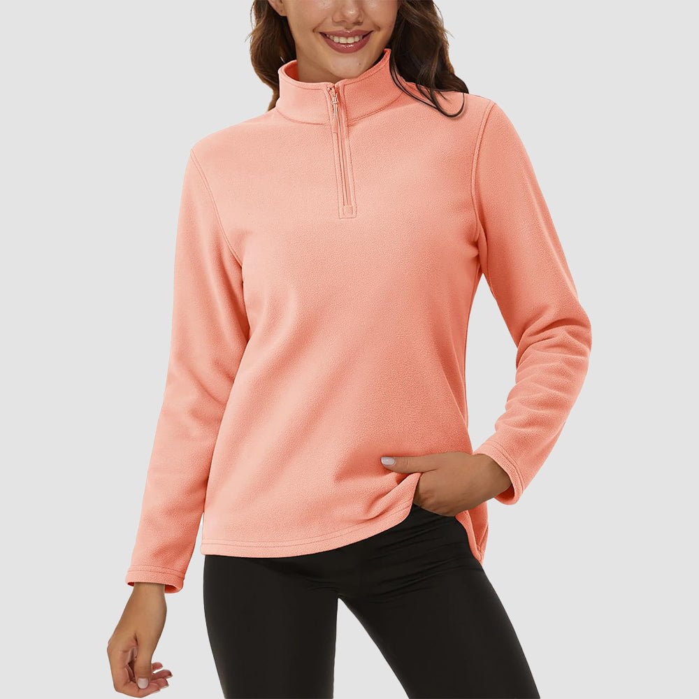Women's High Collar Half Zip Fleece