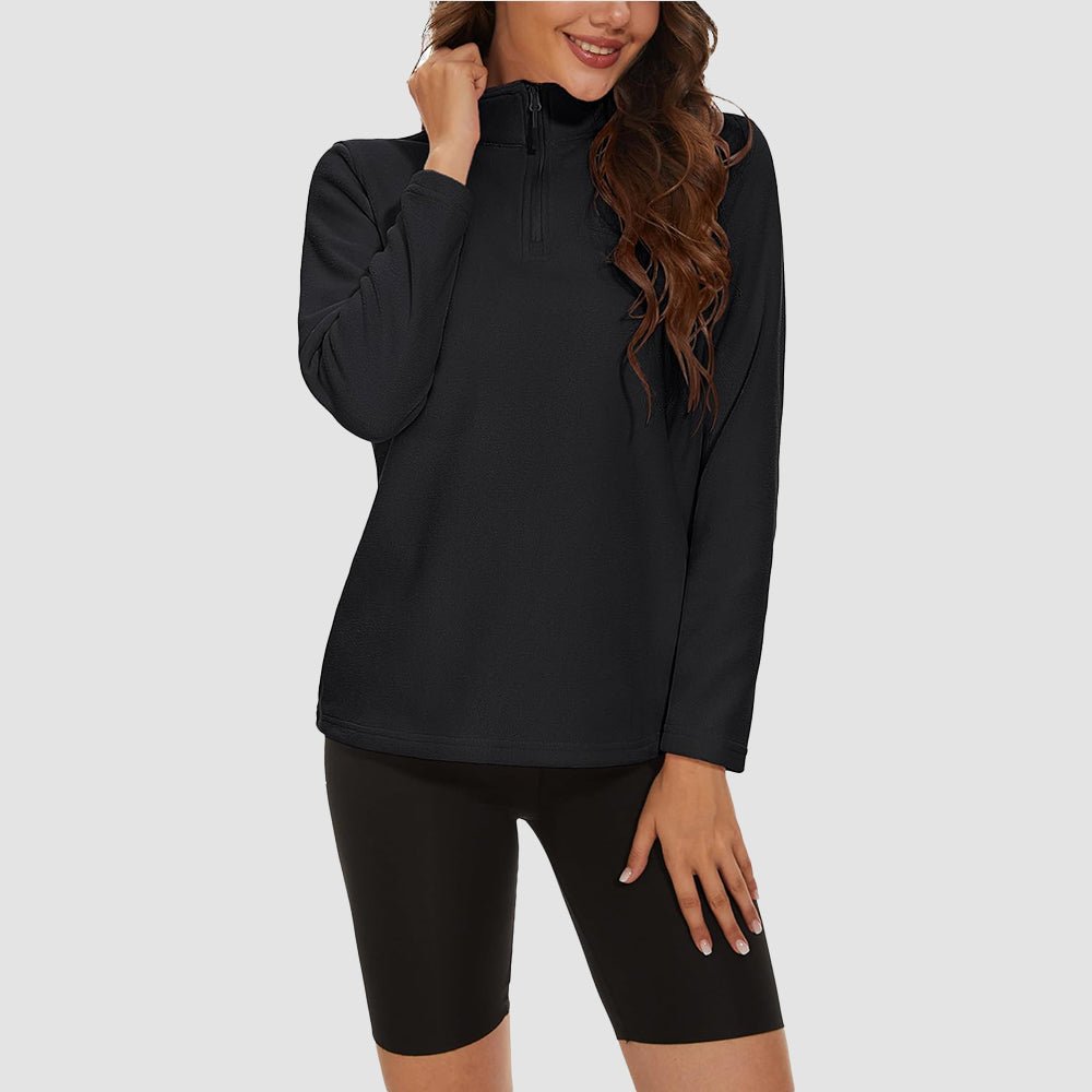 Women's High Collar Half Zip Fleece