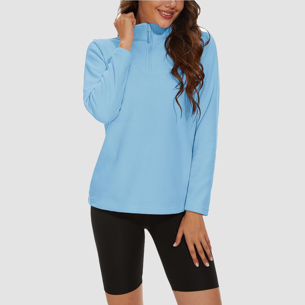 Women's High Collar Half Zip Fleece