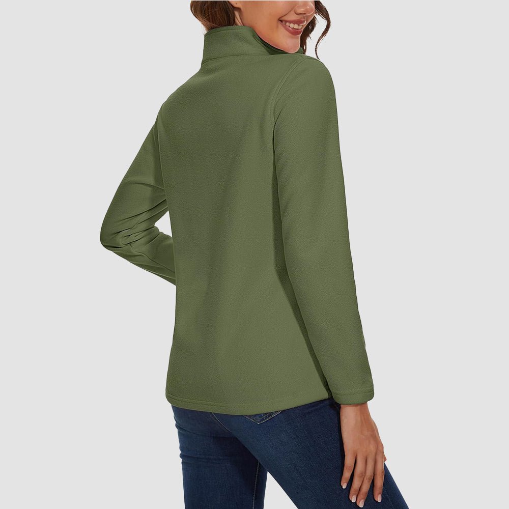 Women's High Collar Half Zip Fleece
