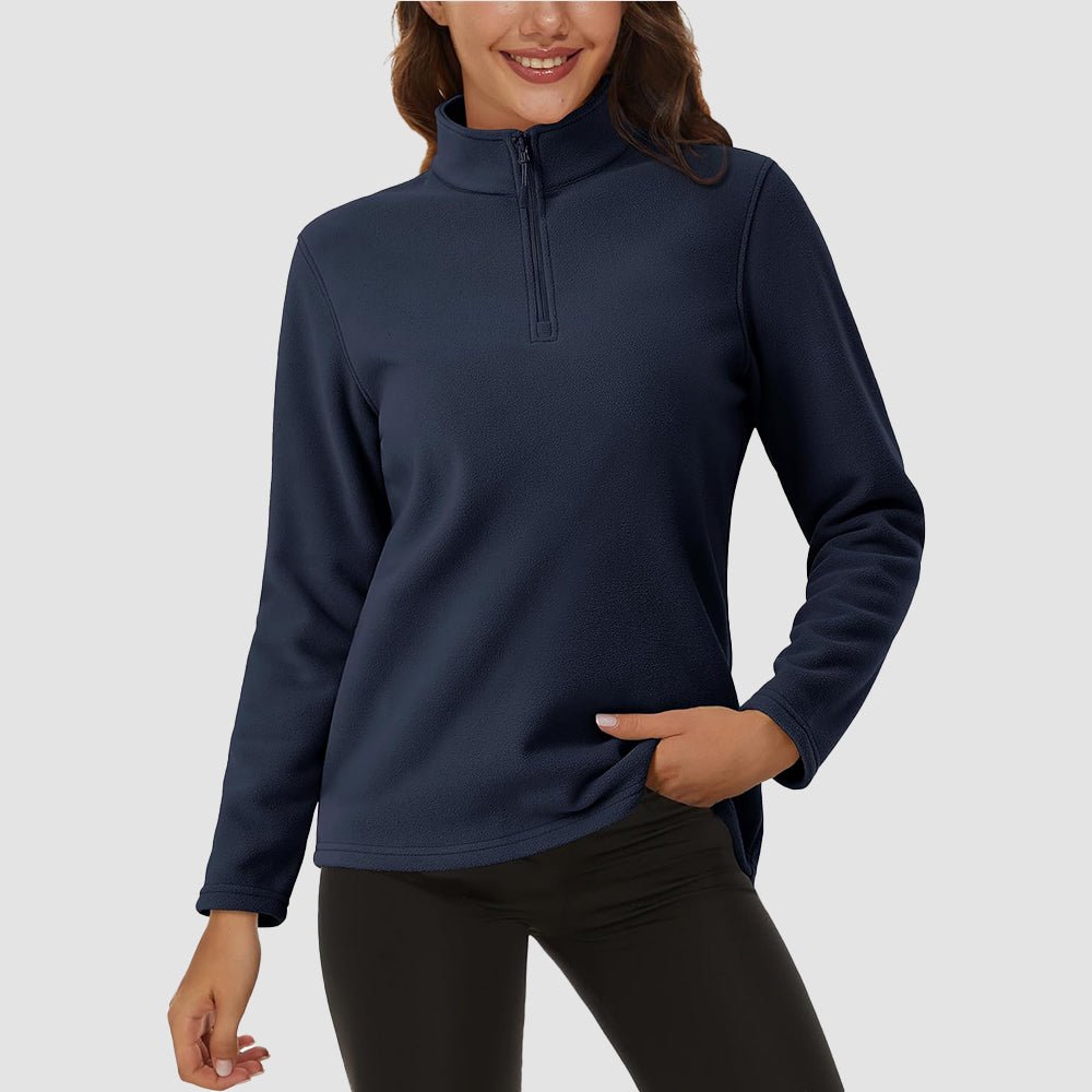 Women's High Collar Half Zip Fleece