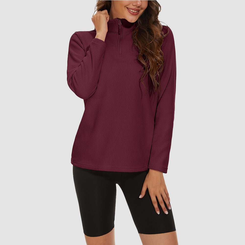 Women's High Collar Half Zip Fleece