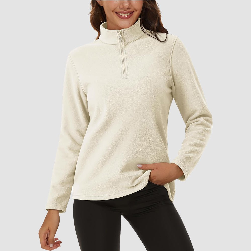Women's High Collar Half Zip Fleece