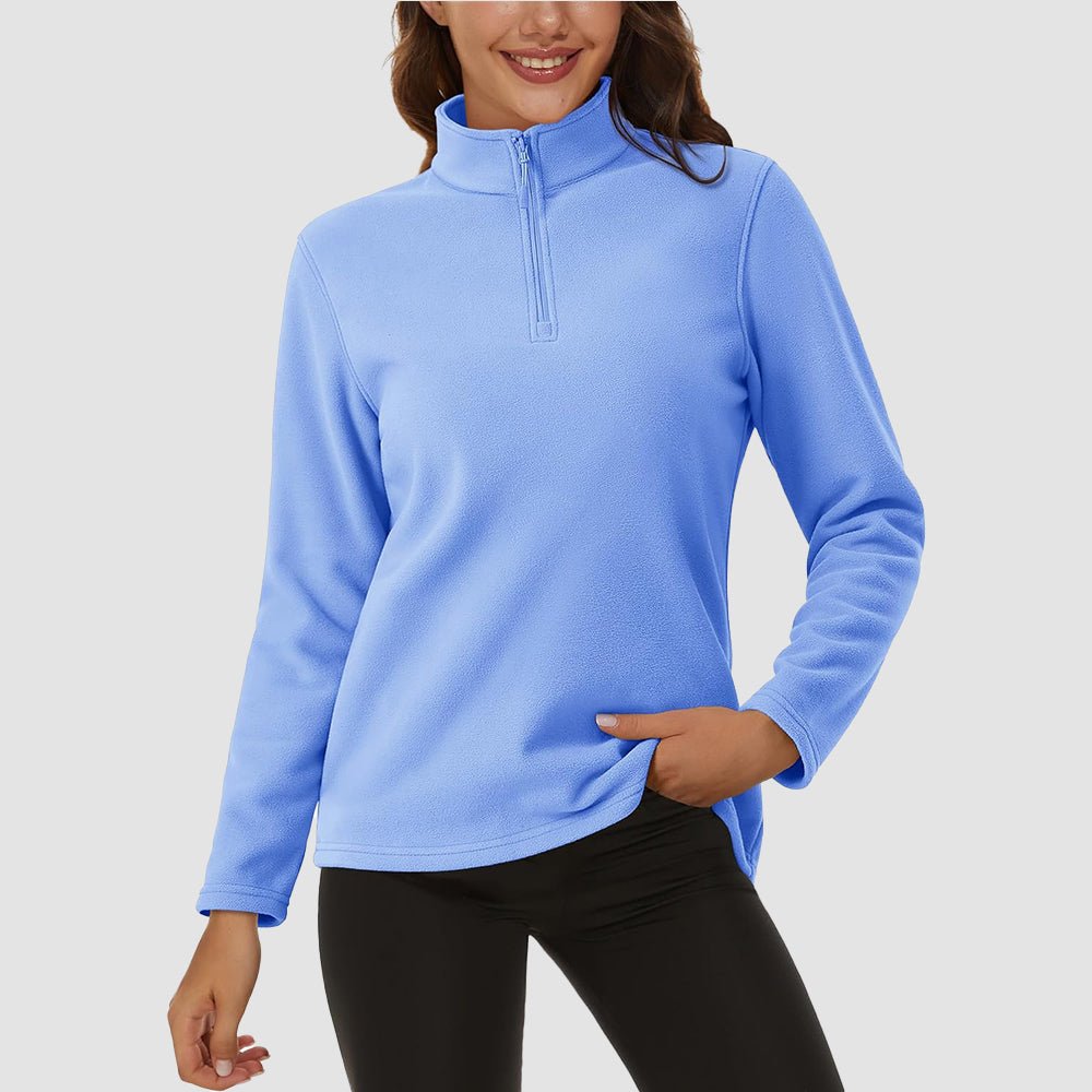 Women's High Collar Half Zip Fleece