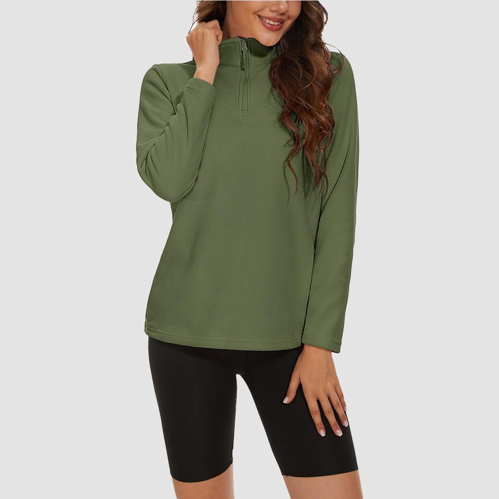Women's High Collar Half Zip Fleece