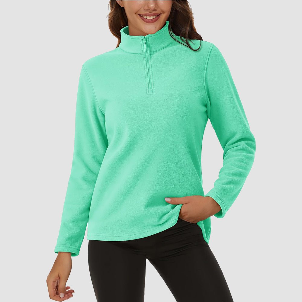 Women's High Collar Half Zip Fleece