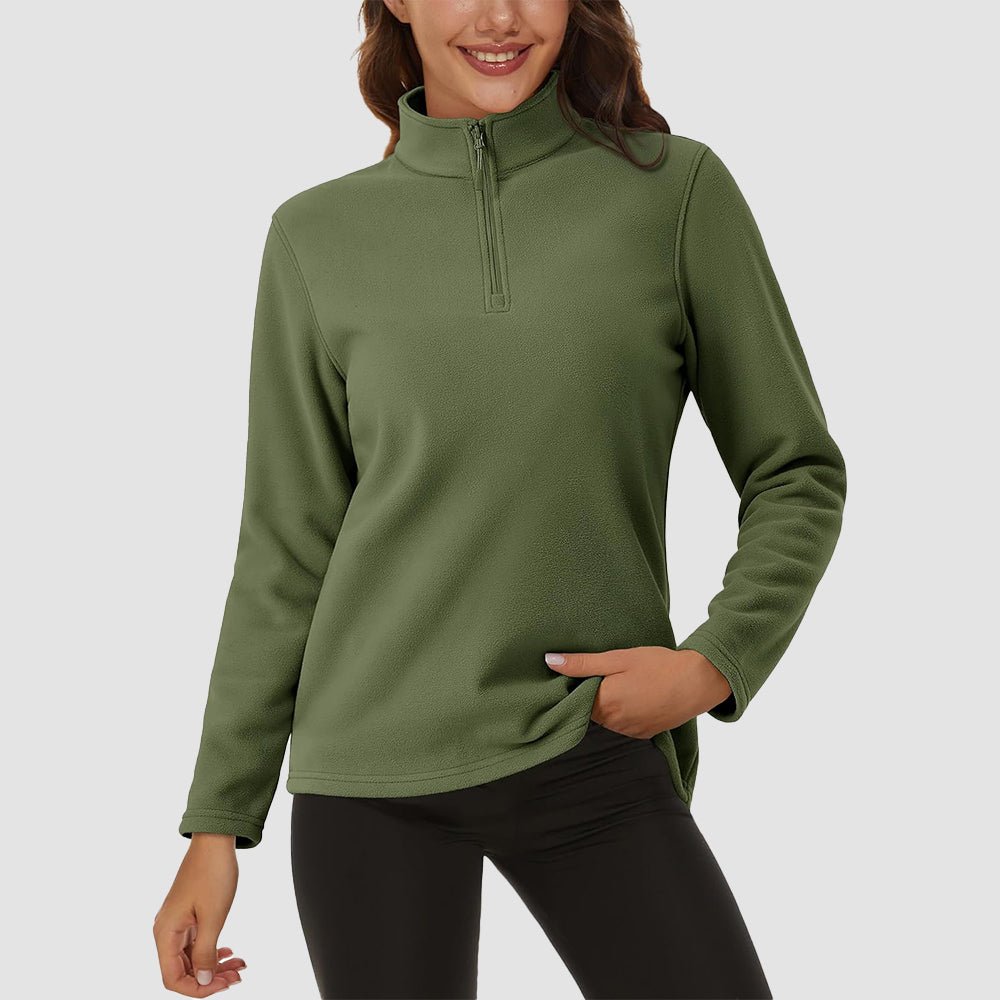 Women's High Collar Half Zip Fleece