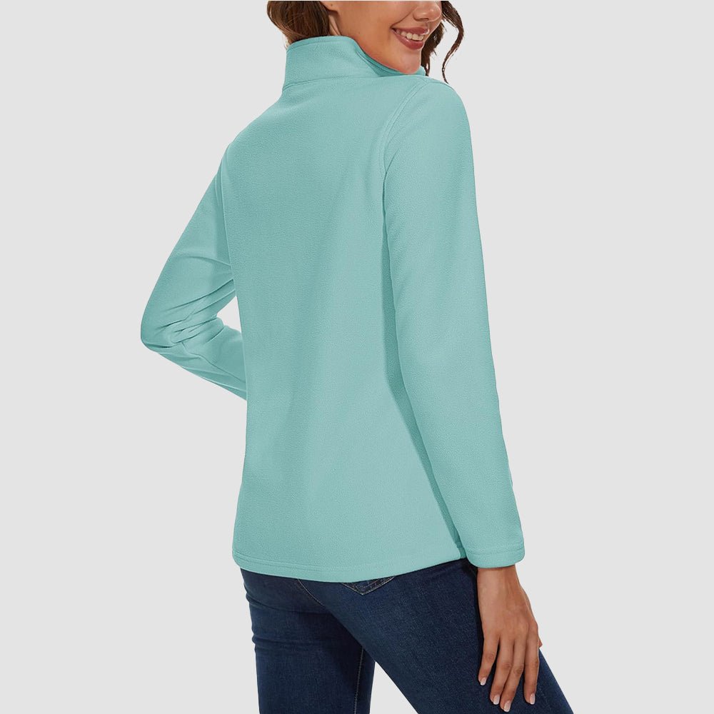 Women's High Collar Half Zip Fleece