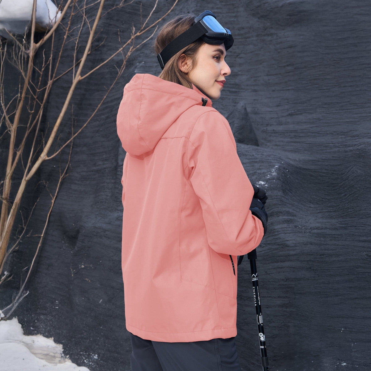 Women's 3-in-1 Waterproof Ski Jacket with Fleece Lining