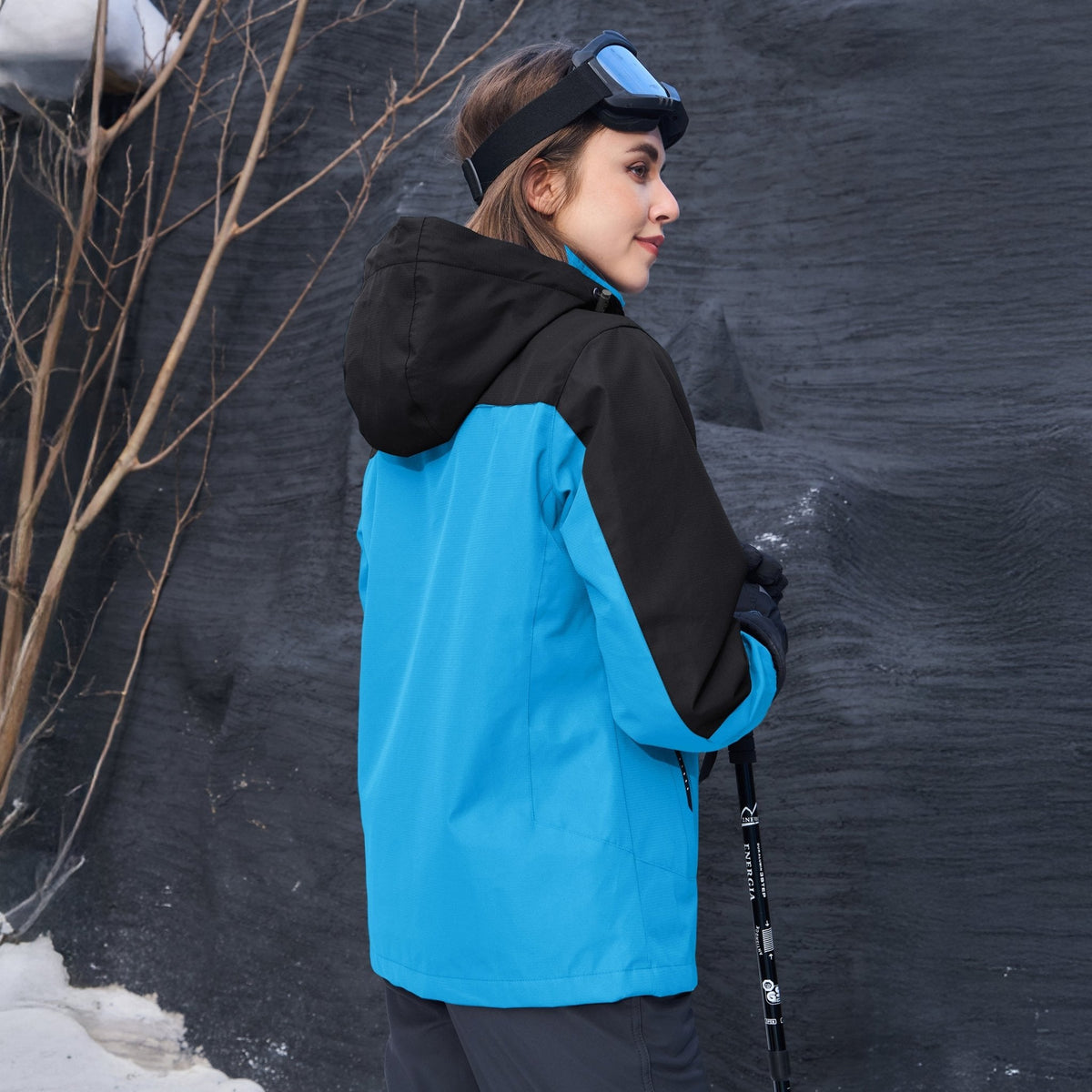 Women's 3-in-1 Waterproof Ski Jacket with Fleece Lining