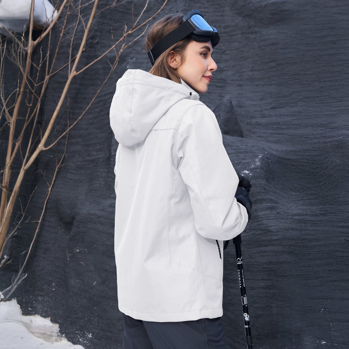 Women's 3-in-1 Waterproof Ski Jacket with Fleece Lining