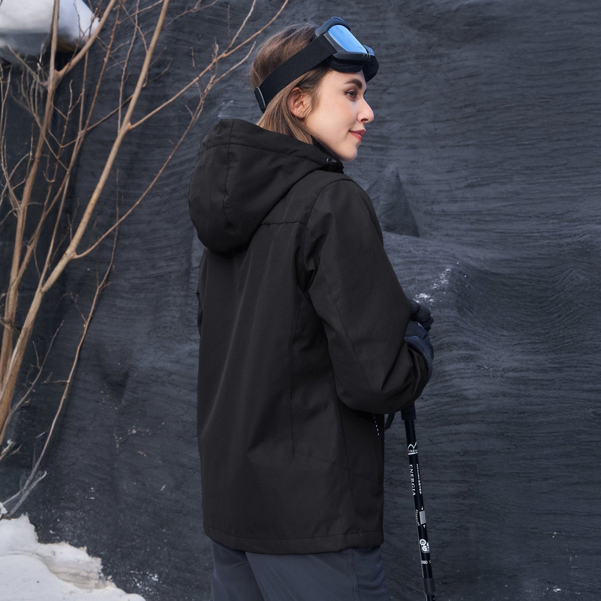 Women's 3-in-1 Waterproof Ski Jacket with Fleece Lining