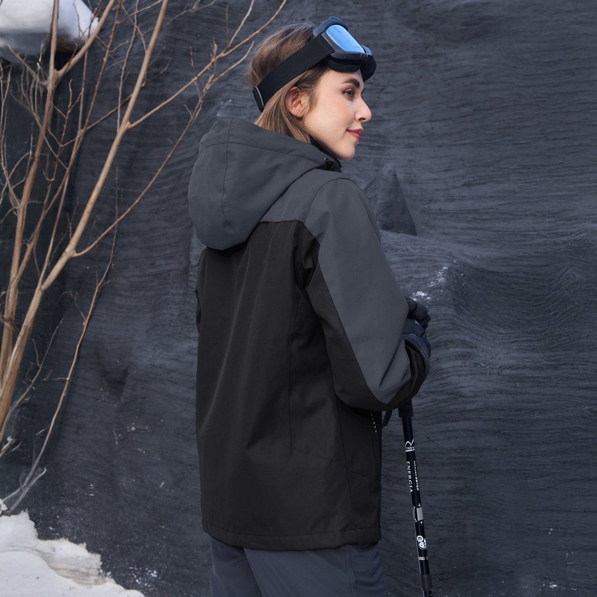 Women's 3-in-1 Waterproof Ski Jacket with Fleece Lining