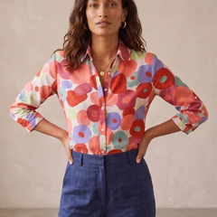 Women's Floral Button-Down Summer Blouse