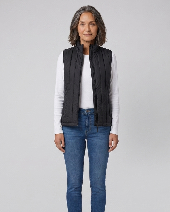 Women's USB Heated Vest, Sleeveless, High Neck and Adjustable Temperature
