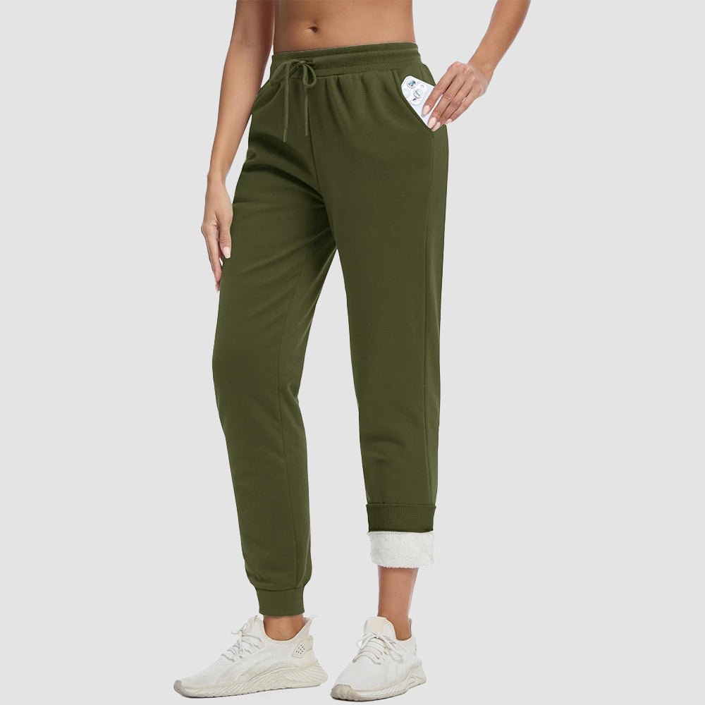 Women's Sherpa-Lined Joggers, Drawstring Waist, Elasticated Cuffs