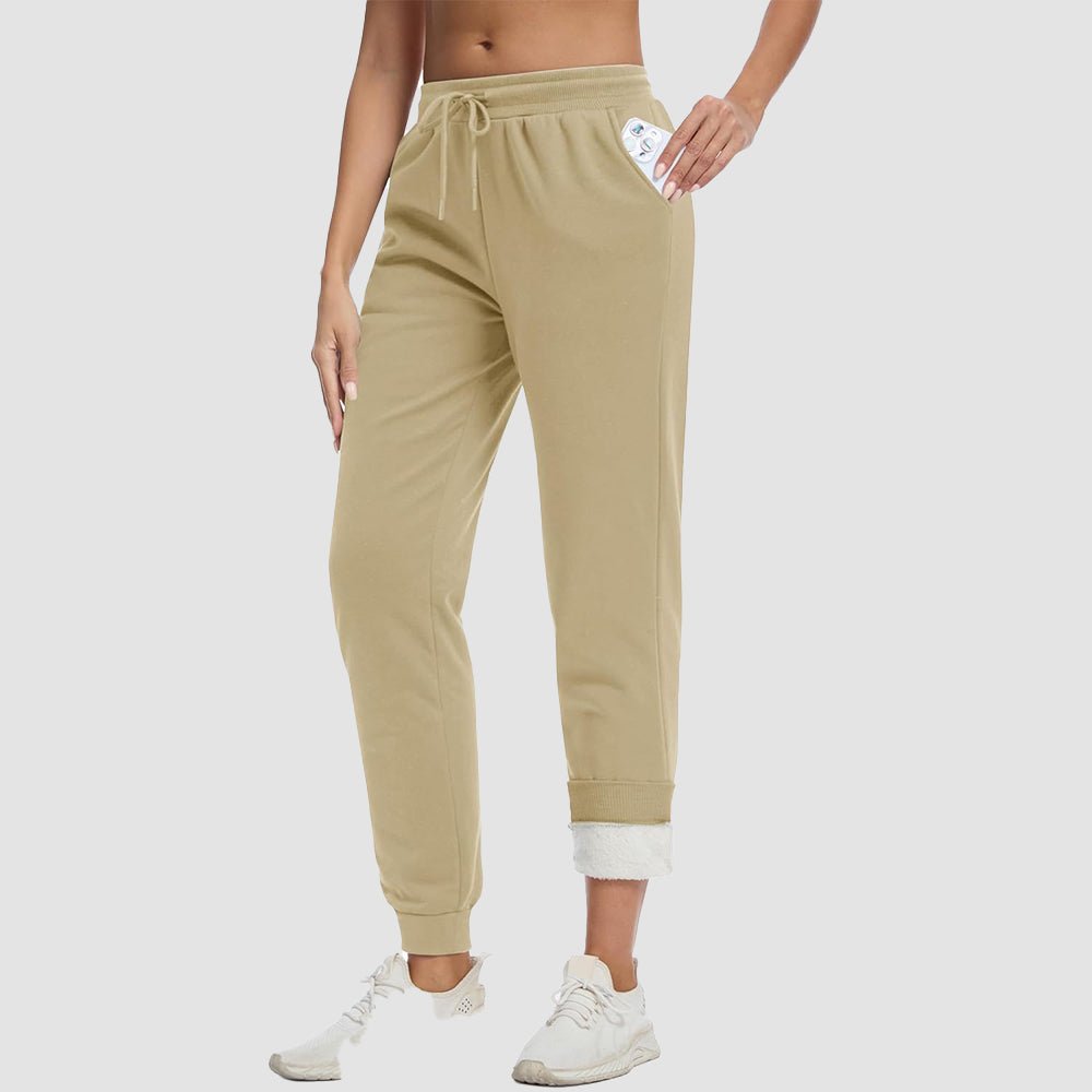 Women's Sherpa-Lined Joggers, Drawstring Waist, Elasticated Cuffs