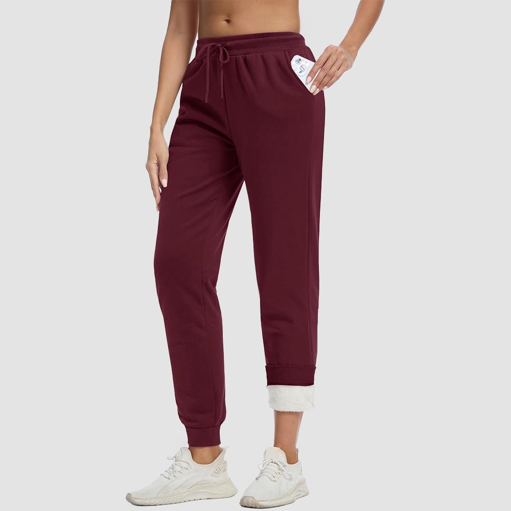 Women's Sherpa-Lined Joggers, Drawstring Waist, Elasticated Cuffs