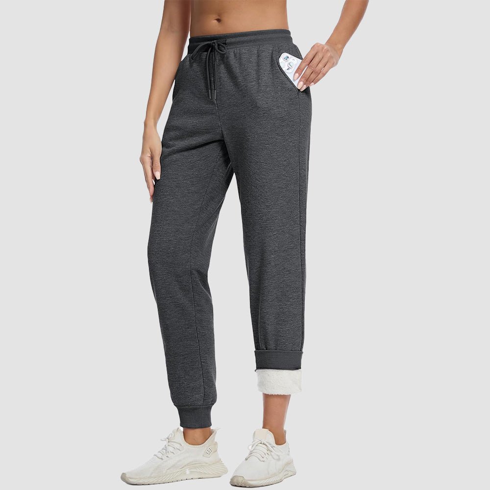 Women's Sherpa-Lined Joggers, Drawstring Waist, Elasticated Cuffs