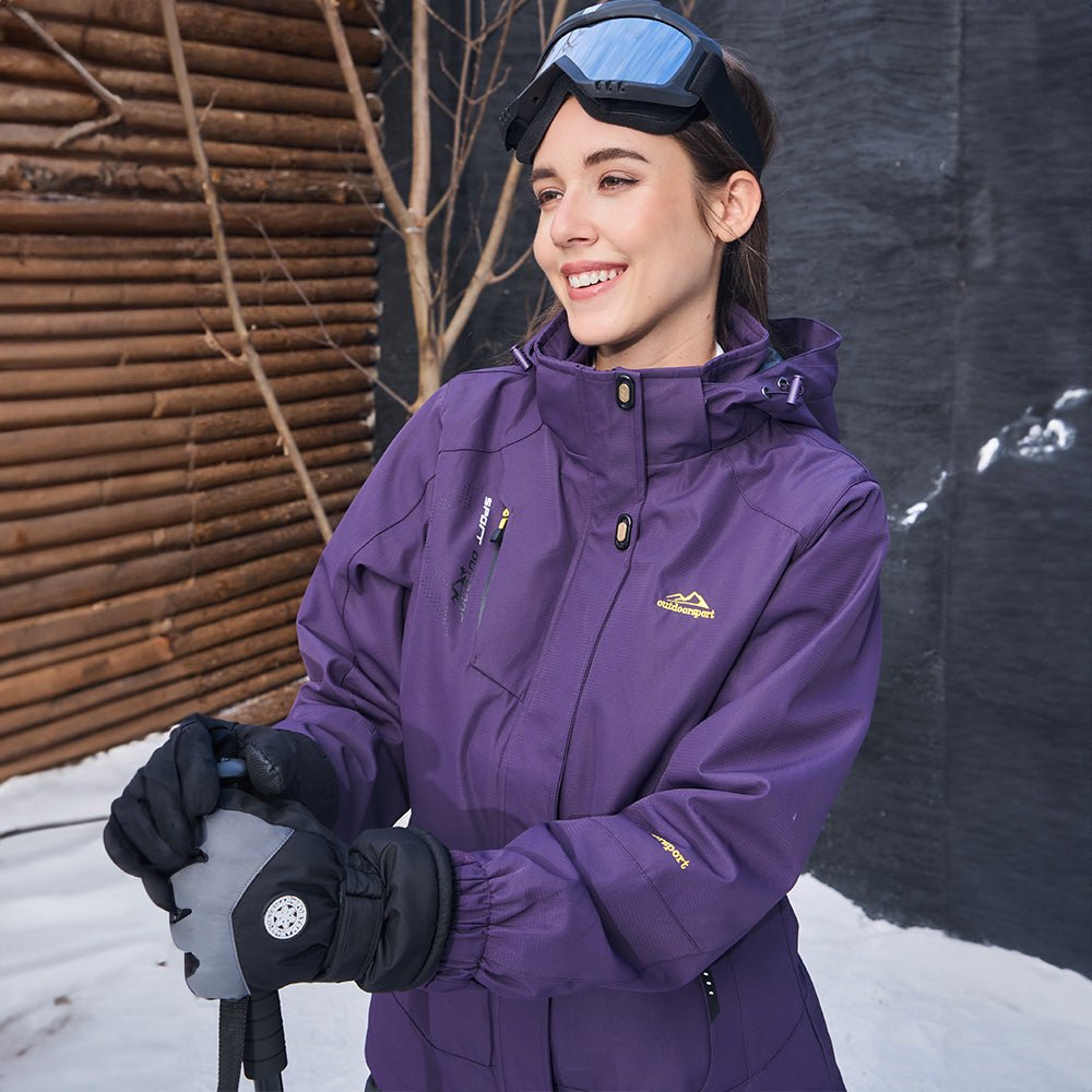 Women's 3-in-1 Waterproof Ski Jacket with Fleece Lining