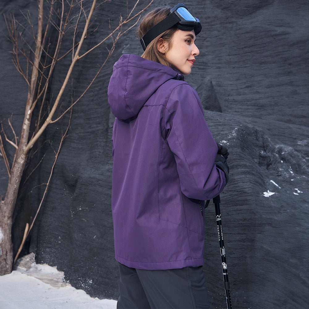 Women's 3-in-1 Waterproof Ski Jacket with Fleece Lining